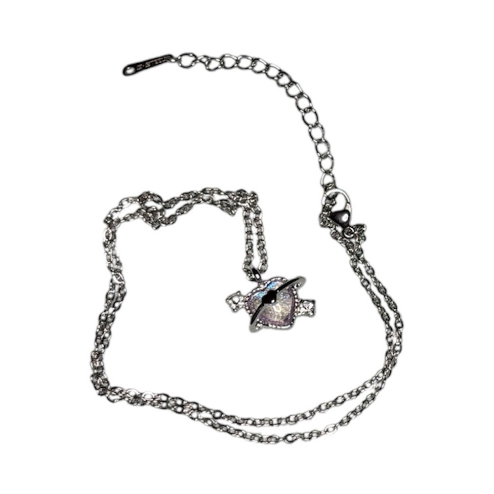 Glitter Heart Pendant Necklace NWOT